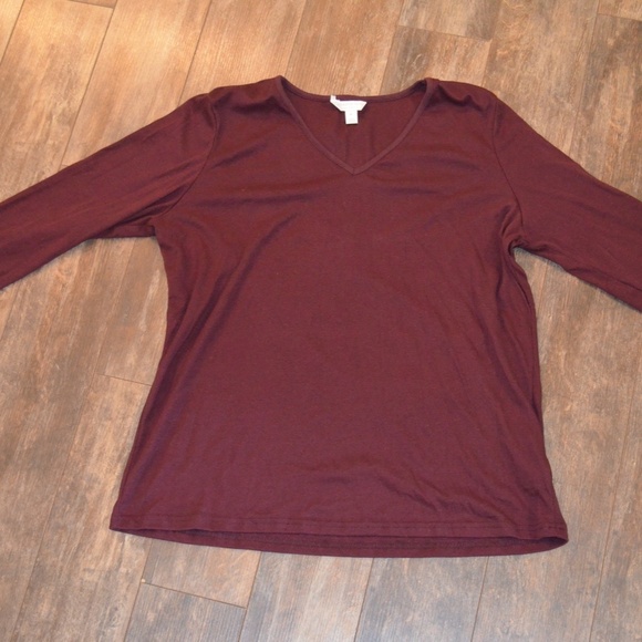 Charter Club Maroon PJ Shirt - Picture 2 of 5